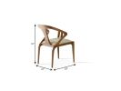 White And Brown Upholstered Faux Leather Curved Back Dining Side Chair