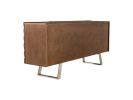 34" Walnut Wood  Veneer  And Steel Buffet