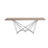 30" Walnut Veneer And Metal Dining Table