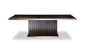 30" Black Crocodile And Rosegold Dining Table