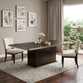 30" Black Crocodile And Rosegold Dining Table