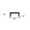 48" Dark Brown Solid Manufactured Wood Dining Table