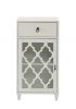 Fret Work Design Glass Door White Cabinet