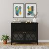 34" X 15.4" X 30" Black Mdf Cabinet