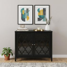 34" X 15.4" X 30" Black Mdf Cabinet