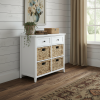 30" X 13" X 28" White Wood Veneer 6 Drawers Accent Chest