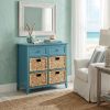Pop Of Color Teal Accent Chest With Storage