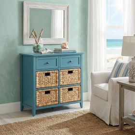 Pop Of Color Teal Accent Chest With Storage