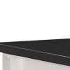 32" X 19" X 34" Black And White Rubber Wood Kitchen Cart