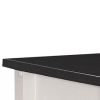 32" X 19" X 34" Black And White Rubber Wood Kitchen Cart