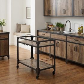 32" X 16" X 31" Black Metal Serving Cart