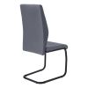 Set of Two Gray And Black Upholstered Faux Leather Dining Side Chairs