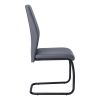 Set of Two Gray And Black Upholstered Faux Leather Dining Side Chairs