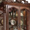 20" X 51" X 89" Cherry Oak Wood Poly Resin Glass Curio Cabinet