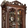 20" X 51" X 89" Cherry Oak Wood Poly Resin Glass Curio Cabinet