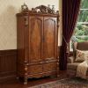 38" Brown Wood Cabinet Enclosed Storage Entertainment Center
