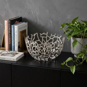 Round Silver Twigs Centerpiece Bowl