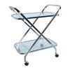 16.5" X 26.25" X 30.5" Chrome Xshape  Bar Cart