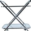 16.5" X 26.25" X 30.5" Chrome Xshape  Bar Cart