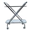 16.5" X 26.25" X 30.5" Chrome Xshape  Bar Cart