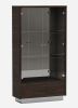 43" Silver and Dark Brown Display Stand With Three Shelves And One Drawer