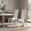 Set of Two Contemporary Sleek High Gloss White Dining Chairs