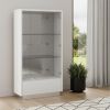 68" Silver and White Display Stand with One drawer