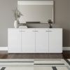 72" White Buffet Table with Four Doors