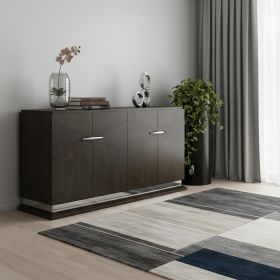 72" Gray Two Drawer Buffet Table Soft Close with Four Doors