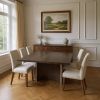 Seven Piece Gray Solid Wood Dining Set with Six Chairs