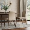 Set of Two Taupe And Brown Upholstered Faux Leather Dining s