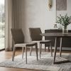 Set of Two Taupe Upholstered Faux Leather Dining Side Chairs