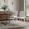 Set of Two White Slipcovered Upholstered Faux Leather Dining s