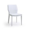 Set of Two White Slipcovered Upholstered Faux Leather Dining s