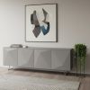 94 X 18 X 29 Grey Glass Buffet