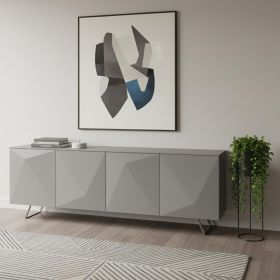 94 X 18 X 29 Grey Glass Buffet