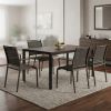 Set Of 4 Gray Stackable Aluminum Sling Arm Chairs