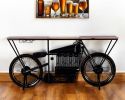 17" X 71" X 35" Black Motorcycle Wine Bar