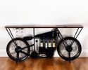 17" X 71" X 35" Black Motorcycle Wine Bar