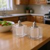 Hand Made Crystal Silver Pair Of Salt And Pepper Shakers