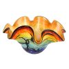 17 Mouth Blown Floppy Design Art Glass Centerpiece Bowl