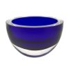 6 Mouth Blown European Made Lead Free Cobalt Blue Crystal Bowl