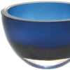 6 Mouth Blown European Made Lead Free Midnight Blue Crystal Bowl