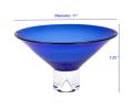 11 Mouth Blown Crystal Cobalt Blue Centerpiece Bowl