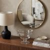 11" Clear Mouth  Blown Crystal Round Pedestal Centerpiece Bowl