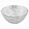 8 Hand Crafted Glass Silver Accent Salad Or Serving Bowl