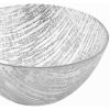 11" Clear and Silver Handcrafted Glass Round Salad Serve Bowl
