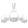Mouth Blown European Crystal 5 Pc Whiskey Set