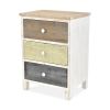 Distressed Gray And White Side Cabinet With 3 Drawers