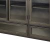Rounded Edge Dark Brown Mango Wood Finish Sideboard With 2 Cabinets And 2 Drawers